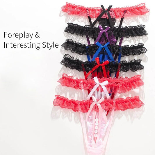 6 Pack Women’s Lace Sexy Panties with pearls
