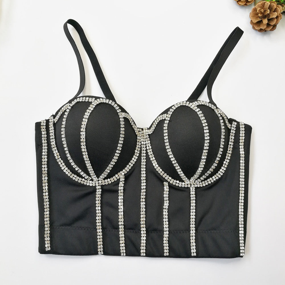 Christmas New year Bustier Corset Tops for Women - Sexy Going Out Party Club Top with Buckle