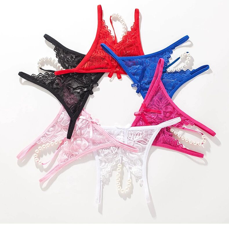 6 Pack Ladies Sexy Panties underwear with pearls