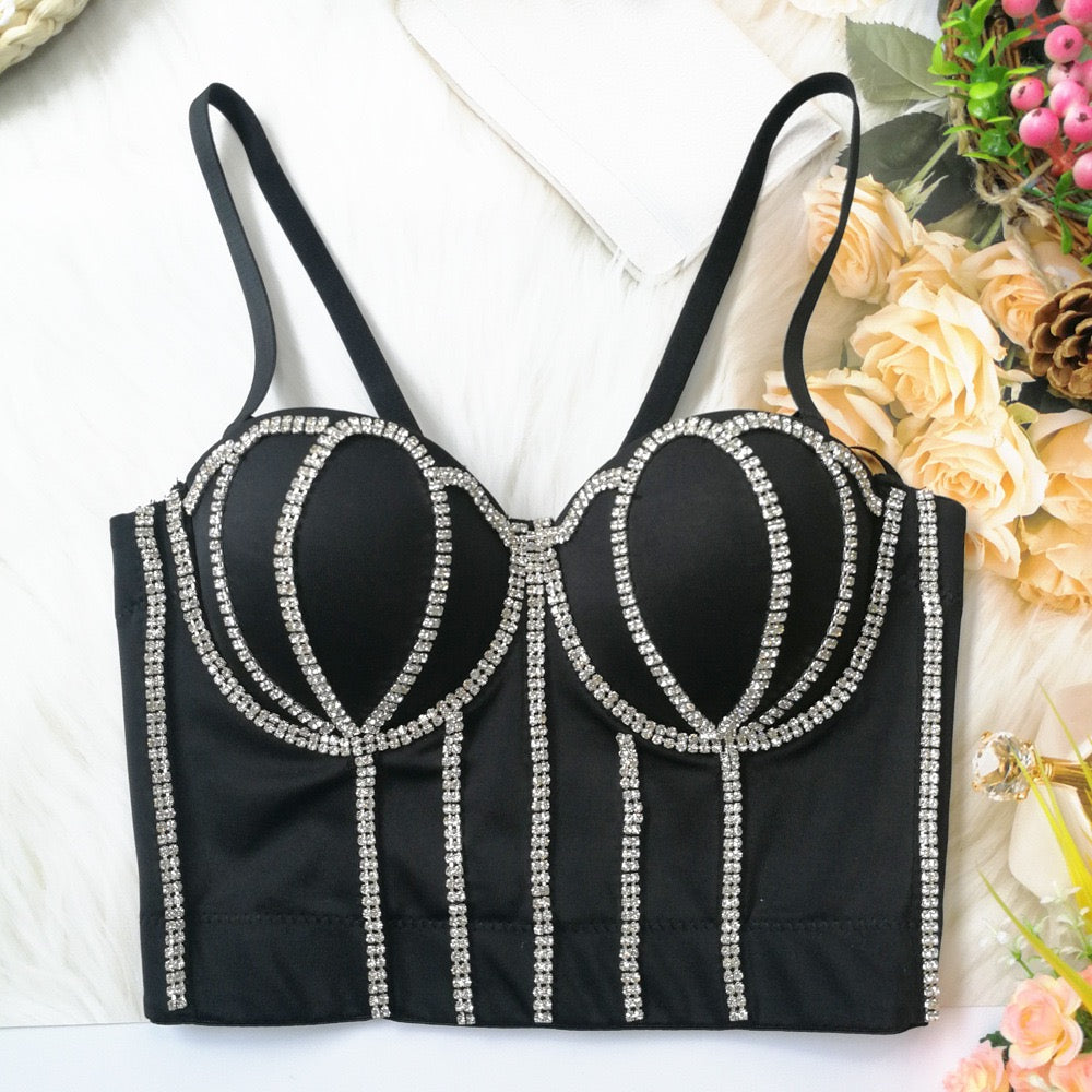 Christmas New year Bustier Corset Tops for Women - Sexy Going Out Party Club Top with Buckle