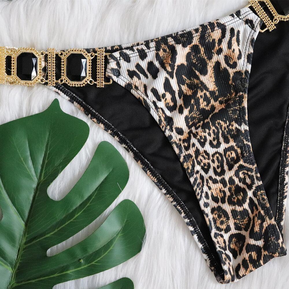 Women's Two Pieces Leopard Print Bikini Sets