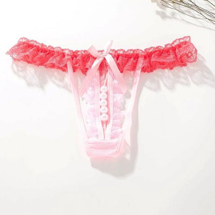 6 Pack Women’s Lace Sexy Panties with pearls