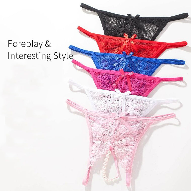 6 Pack Ladies Sexy Panties underwear with pearls