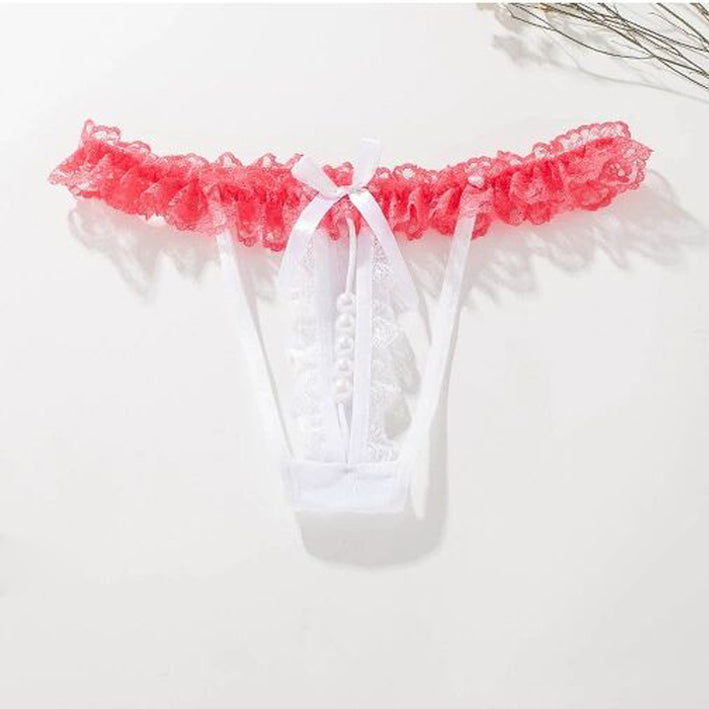 6 Pack Women’s Lace Sexy Panties with pearls